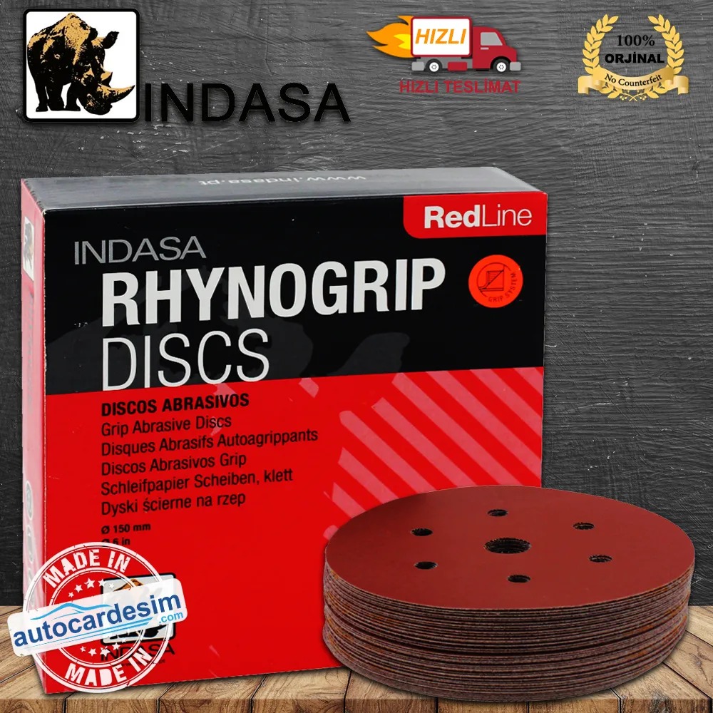 indasa rynogrip ზუმფარა წითელი წყლის დისკის 7 ნასვრეტიანი 150 მმ