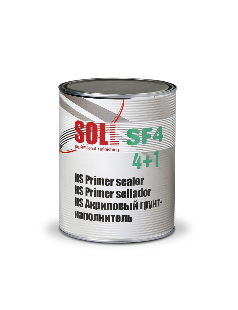 soll hs 4+1 sf4 აკრილის შემავსებელი, ფერი ნაცრისფერი ral 7035 3.785ლ.