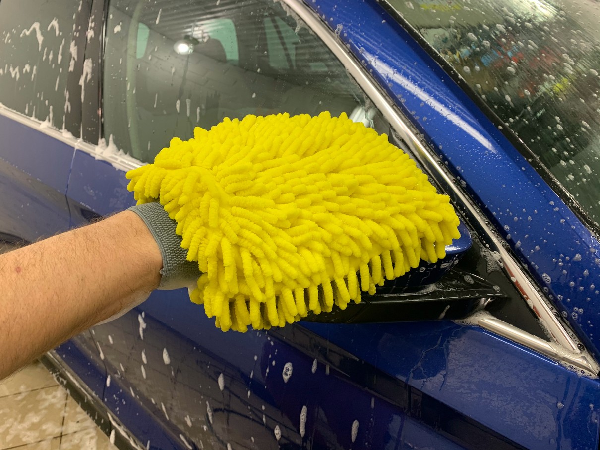 Microfiber ხელთათმანები ერთად ლენტები chenille microfiber სარეცხი ხელთათმანები