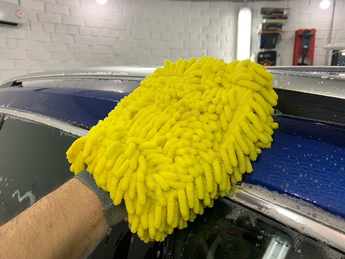 Microfiber ხელთათმანები ერთად ლენტები chenille microfiber სარეცხი ხელთათმანები