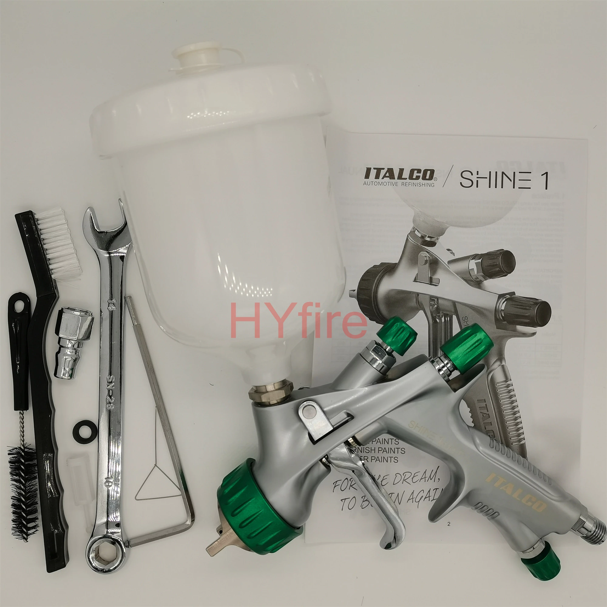 italco shine 1 hvlp სპრეის იარაღი 1.3 წვერი 600 მლ ჭიქა შესანახი სპრეის იარაღი